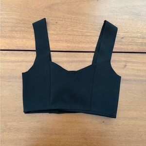 A.L.C. Black Ribbed Bralette Top